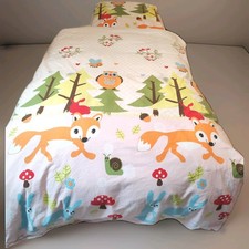 ? kuschelige Herbst Winter Kinder Bieber-Bettwäsche 2teilig Fuchs Eule 100%BW
