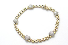 Armkette 750 Gold 18 Karat Gelbgold Armband bracelet Diamanten Herz oro G3525/25