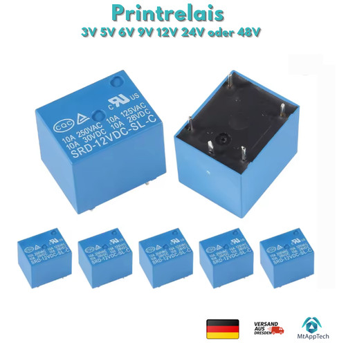 Printrelais 9v 12v - 3v, 5v
