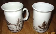 2 Vintage Churchill England Becher Keramik Kaffee Tassen sehr guter Zustand