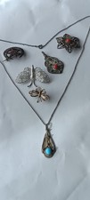 Konvolut,Antikschmuck,6tlg.teils Echt Silber,teils evtl.Silber?filigran,Nachlass