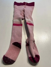 Rosa/bunt gestreifte thermo Strumpfhose mit ABS Sohle - Größe: 86/92 - lupilu