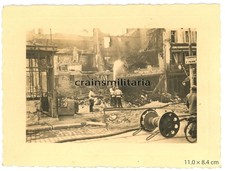 Orig. Foto Feuerwehr Feuerschutzpolizei brennendes VALENCIENNES Frankreich 1940