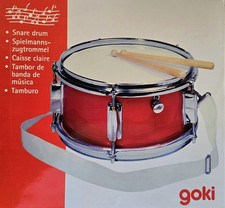 Goki Spielmannszugtrommel mit Snare, Tragegurt und Stöcke Kindertrommel  14013
