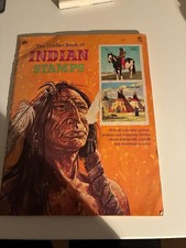 Vintage 1954 The Golden Play book of Indian Stamps Childrens Activity Book