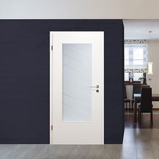 Glaseinsatz für Holztür Satinato mit Kristallrillenschliff LAR-971-S