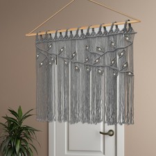 Grau Fenstervorhang, Türdekorationsvorhang, Trennwandvorhang, Baumwollfaden