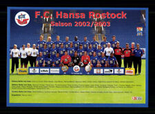 Orginal Mannschaftskarte Hansa Rostock 2002-03 Ohne Unterschrift +2