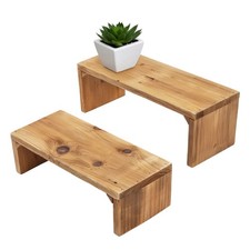 Holz Blumen Hocker 2er Set
