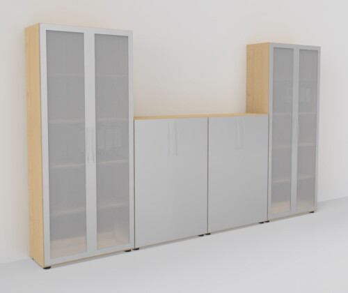 Büro schrankwand 4tlg - büro-schrankwand,