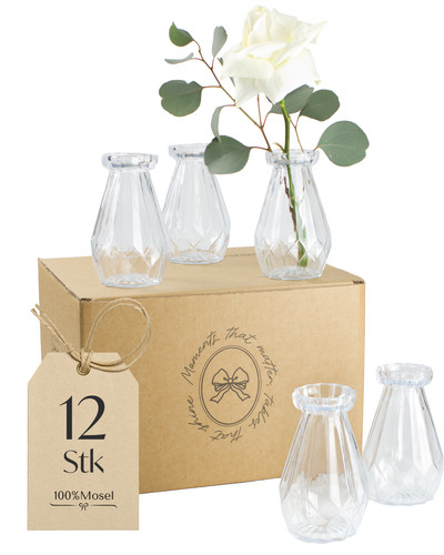 Glasvasen diamant 12er set - diamant,