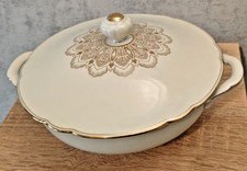 Suppenterrine / Terrine mit Deckel + Goldrand Inka 17076  19 Weiß Seltmann 25cm 