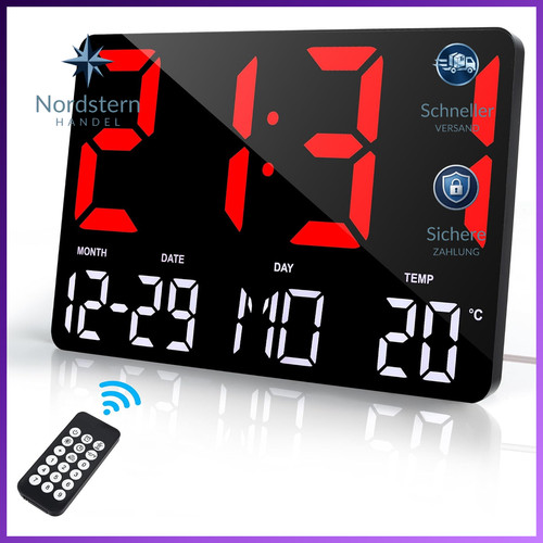 Lafocuse digitale wanduhr - 12",