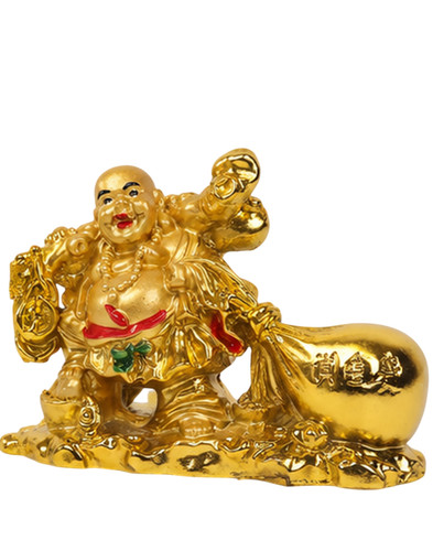 Goldene lachende buddha - goldene,