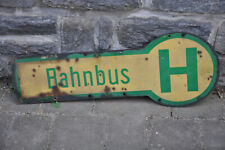 Altes Blechschild 50er Jahre Eisenbahn,Bahnbus Haltestelle,Lok,Bahn,Zug,Original
