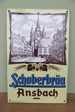orig. altes Emailschild  - Schoberbräu Ansbach - top Zustand !