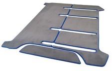 Gastraum-matte passend für VW T4 Multivan Schiene 2tlg Hochflorvelours GRAU/Blau