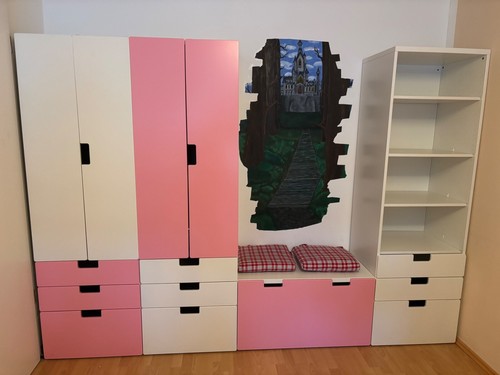 Schrankkombination weiß rosa - schrankkombination, weiß-rosa
