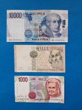 2 x 1000 + 1 x 10000 Lire Italien / Geldschein Banknote von 1982/84/90 *