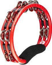 Meinl TMT1R Tambourine Schellenkranz 2-reihig Nickelsilber Stahl rot Tamburin
