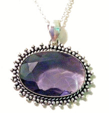 AMETHYST HALSKETTE Edelstein Handgefertigt 925 Sterlingsilber Schmuck