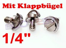 Stativ Schraube 1/4" Zoll Kameraschraube Adapter mit Bügel klapp Wechselplatte
