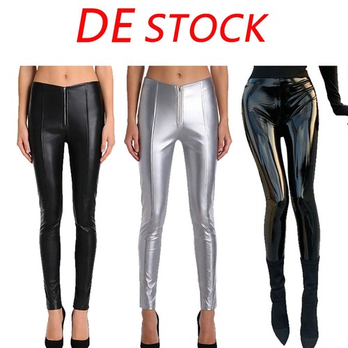 Damen wetlook leggings lack - damen,