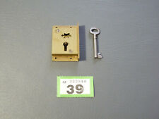 KLEINES MESSING SCHRANKSCHLOSS - 54x38x14MM - GUT FUNKTIONSFÄHIG
