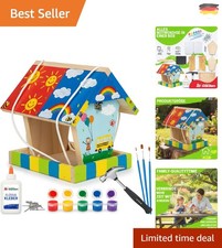 Hochwertiges DIY Vogelhaus - Bastelset für Kinder mit wasserbasierten Farben