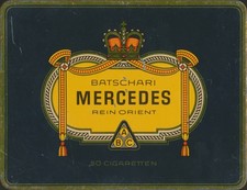 MERCEDES - BATSCHARI, BADEN - 50 ZIGARETTEN - ALTE BLECHDOSE - 036