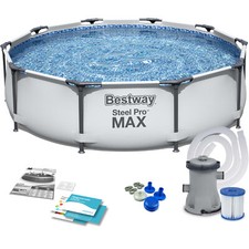 BESTWAY 3 in1 Set Frame Pool Gartenpool Schwimmbecken mit Filterpumpe 305x76 cm