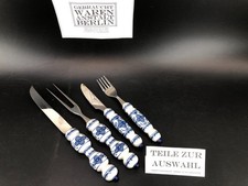 Lichte DDR Besteck Porzellangriff➡️TEILE AUSWAHL➡️Strohmuster Kobalt blau