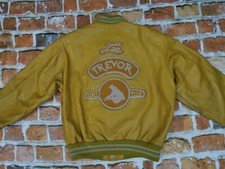 *LEE TREVOR VINTAGE USA LEDERJACKE*REPEL TIZED*GELB*CASUAL*GR: XL*TIP TOP
