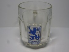 altes Bierglas Löwenbräu München 3 dl Krone SG  emailliert