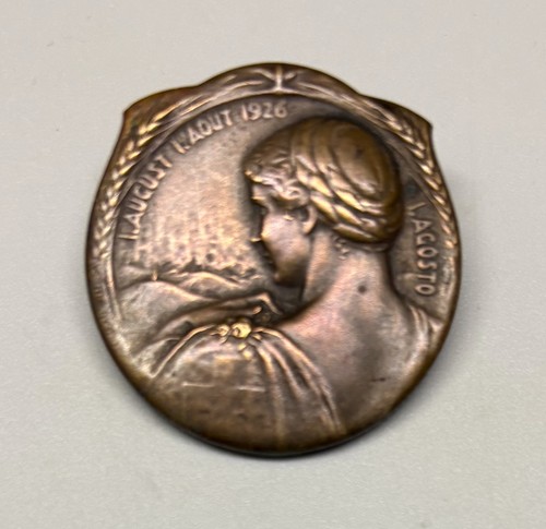 Bronze brosche rund mit - rund,
