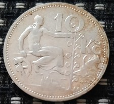 Tschechoslowakei 10 Kronen 1932 Erste Republik (1919 - 1938) 10 g 700er Silber!