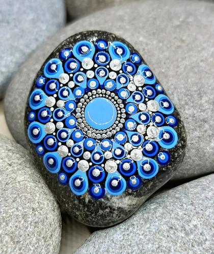 Mandala stein blau - mandala,