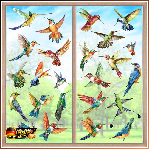 Fensterbilder vögel kolibri - fensterbilder,