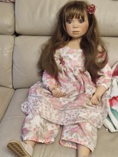 Künstlerpuppe Christine Orange Porzellan Puppe 95 cm. Top Zustand  