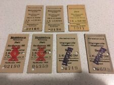 Fahrkarten Deutsche Reichsbahn / Harzquerbahn (NWE), aus 1949-1950, 7 Stück