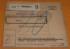 Feldpost paketkarte 1944 - paketkarte,