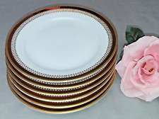Kahla Porzellan Teller Kuchenteller Goldrand Relief 6er Set K 119