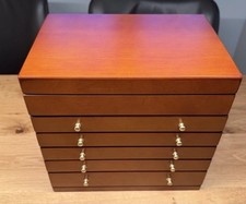 TOP Schmuck Schatulle Echtholz 5 Schubladen m. Spiegel