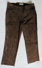 Brax Sport Velvet Dream Carola Damen Hose 42 gekürzt braun gemustert