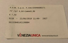 Sammlericket Wassertaxi BIGLIETTO Venedig 2019   