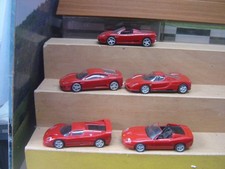 1:38 5-teil.Set Ferrari Modelle Shell V-Power m. Rückziehmotor "Gebraucht"(740K)