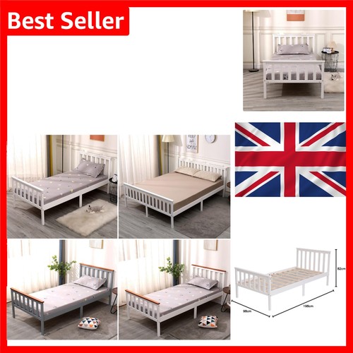 Einzelbett kiefer fuß weiß - einzelbett, 3