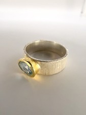 925 Silber Ring mit Blue Topaz