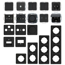 Kopp MILANO anthrazit Dimmer Rahmen Schalter Steckdosen Taster Antenne TAE UP