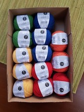 13 x 50g LANA GROSSA Cotton Light 50% Baumwolle Rot, Gelb, Blau, Grün, Orange